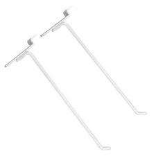 2 Pcs 12 Gloss White Slatwall Hook Hooks Retail Display Wire Metal Hanger