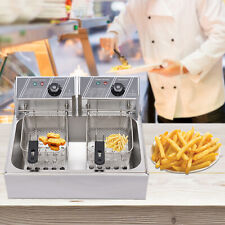 5kw 12l Electric Deep Fryer Portable Dual Tank Basket Commercial Restaurant