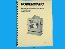Powermatic Model 201 Amp 201hh 22 Planer Operating Instruct Amp Parts Manual 277