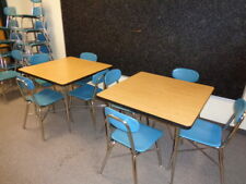 Mcm Retro Old School Small Cafe Restaurant 4 Tables Amp 18 Blue Chairs Look Xlnt