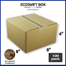 100 8x8x4 Ecoswift Brand Cardboard Box Packing Mailing Shipping Corrugated
