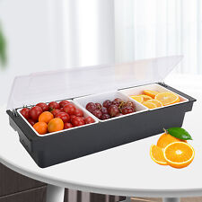 3 Slot Multifunctional Fruit Box Food Condiment Dispenser Garnish Tray With Cover