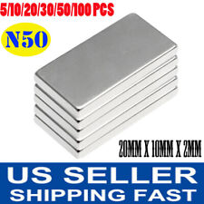 5 100pcs N50 Rectangle Magnets Strong Hold Neodymium Rare Earth Block 20x10x2mm