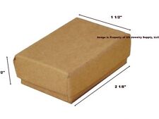 Lot Of 500 Small Kraft Brown Cotton Fill Jewelry Gift Boxes 2 18 X 1 12 X 58