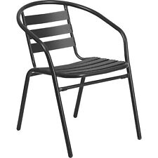 Flash Furniture Stackable Metal Chair Withaluminum Slats Black Model Tlh017cbk