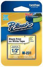 Brother M 231 P Touch Adhesive Black On White Label Tape M231 Genuine