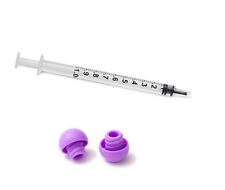 1ml Oral Syringes With End Caps 50 White Syringes 50 Purple Caps No Needles