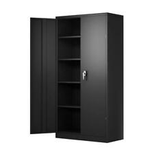 5 Shelf Large Metal Storage Cabinet With Adjustable Shelves Metal Locker Organizer