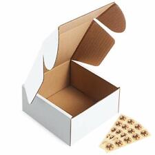 50 Pck Cardboard Small Shipping Boxes Corrugated Mailers 4x4x2 Oyster White