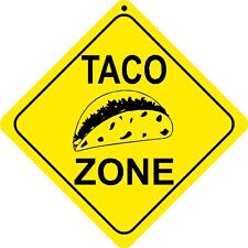 Taco Zone Sign Yellow Crossing Style Ideal For Food Trucks Or Restaurants