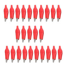 25pcs Insulated Alligator Clips Test Probe Lead Crocodile Clamps Red 28mm