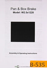 Birmingham Import W25 X 1220 Pan And Box Brake Assembly And Operations Manual