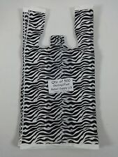 500 Zebra Print Design Plastic T Shirt Retail Shopping Bags Handles 8 X 5 X16