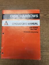 Allis Chalmers Vintage No 2500 Series Non Fold Disc Harrows Operators Manual