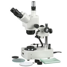 Amscope 10x 60x Trinocular Stereo Microscope Dual Halogen Jewelry Gem Multi Use