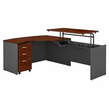 Series C 60w Right Sit To Stand L Shaped Desk Office Set Hansen Cherry