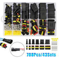 43sets 708pcs Waterproof Car Auto Electrical Wire Connector Plug Kit 1 6 Pin Way