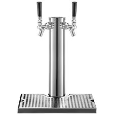 Vevor Double Tap Draft Beer Tower Kegerator Beer Tower Stainless Steel Drip Tray