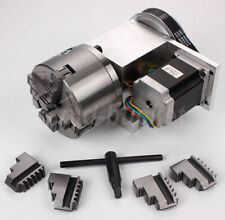 4th Axis Hollow Shaft Cnc Router Rotational A Axis 100mm 4 Jaw Chuck Engraving
