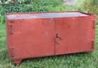 Vintage Industrial Metal Cabinet Cherry Red Parts Tools Rolling Chest