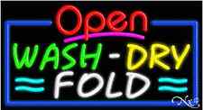 New Open Wash Dry Fold 37x20 Real Neon Business Sign Withcustom Options 15595