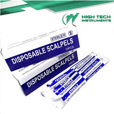 Disposable Scalpel Blades With Plastic Handle Box Of 10 Sterile Surgical