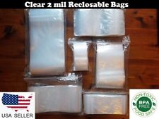 Clear Reclosable Zip Seal Plastic 2 Mil Bags Jewelry Zipper Top Lock Baggies