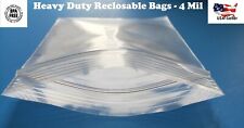 Clear Reclosable Zip Seal Top Lock 4mil Heavy Duty Bags Plastic 4 Mil Baggies