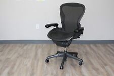 Herman Miller Aeron Chair In Size B In Carbon Pellicle Classic On Graphite
