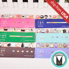 Lot 6pcs Japanese Kawaii Cute Animal Index Tab Sticky Notes Flag Memo Bookmark