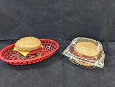 Fake Display Food 2 Hamburgers 1 In A Tray 1 In A Container