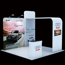 10ft Portable Custom Trade Show Display Booth Set With Tv Support Counter