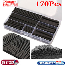 170x Heat Shrink Tubing Electrical Cable Wire Sleeving Wrap Cover Assortment