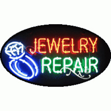 New Jewelry Repair 30x17 Oval Logo Real Neon Sign Withcustom Option 14351