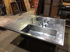 Big Stainless Steel Double Basin Island Top Science Lab Sink Industrial Kitchen
