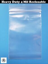 Heavy Duty Reclosable Clear 4mil Bags 4 Mil Top Lock Zip Seal Plastic Baggie