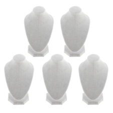 Lots 5 White Velvet Necklace Bust Display Jewelry Figure Stand 591x394