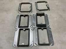 Lot Of 4 Steel City Square Box Covers 1 Gang Amp 2 Square Device Rings Nos