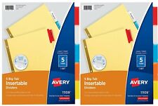 Avery 5 Tab Binder Dividers Insertable Multicolor Big Tabs 2 Set Paper Organize