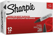 Sharpie 38201 Permanent Markers Chisel Tip Black 12 Count