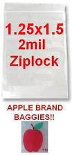 1000 Apple Brand 12515 125x15 2mil Clear Ziplock Bags 1000 Baggies 125x15