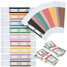 300 Pack Self Sealing Currency Money Bands Straps Assorted Bill Cash Wrappers