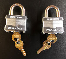 2 New Master Lock 1ka 2730 1 34 Commercial Laminated Keyed Steel Padlocks