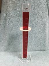 Pyrex 3042 Glass 500 Ml Single Scale Red Tc Graduated Cylinder With Pour Spout