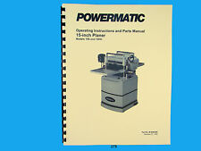 Powermatic Model 15s Amp 15hh Planer Instruction Amp Parts Manual 278