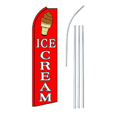 Ice Cream Advertising Feather Flutter Swooper 25 Banner Flag And Pole Only