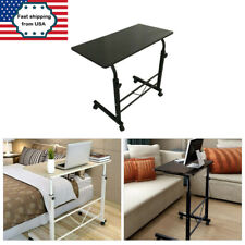 Office Laptop Desk Rolling Adjustable Portable Table Cart Computer Mobile Stand