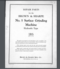 Brown And Sharpe No 5 Surface Grinding Machine Parts Manual 1943