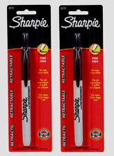 2 Sharpie Retractable Black Fine Tip Permanent Marker No Cap 1pk Non Toxic 32721