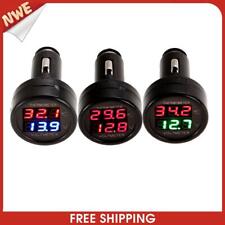 2 In 1 Car Auto 12v Dual Display Led Digital Thermometer Voltmeter